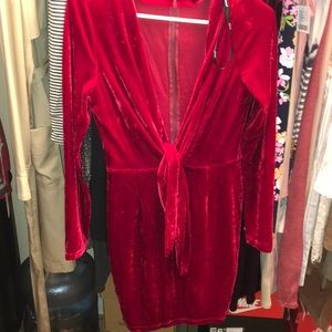 Red velvet dress